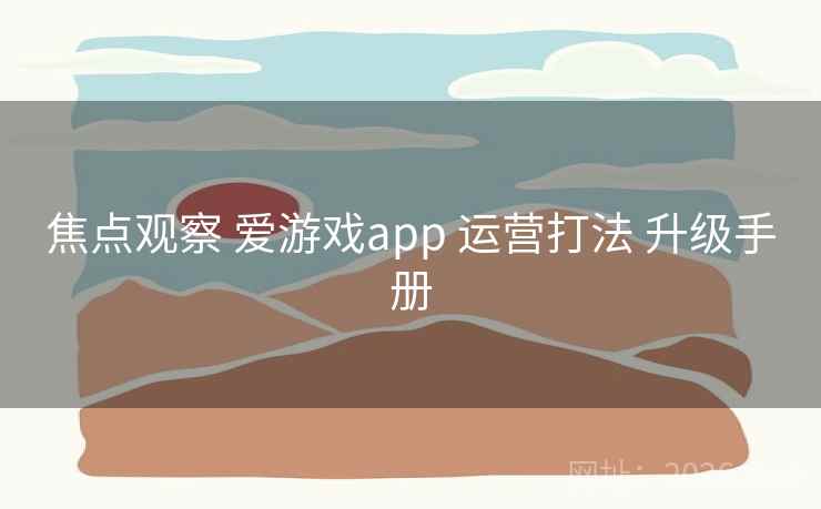 焦点观察 爱游戏app 运营打法 升级手册