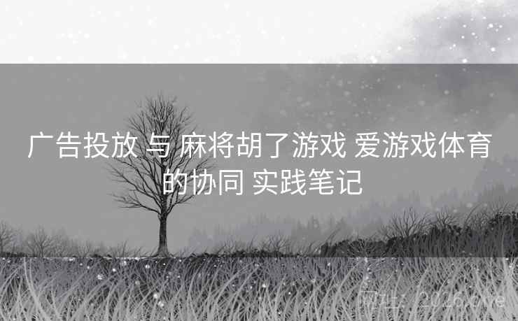 广告投放 与 麻将胡了游戏 爱游戏体育 的协同 实践笔记