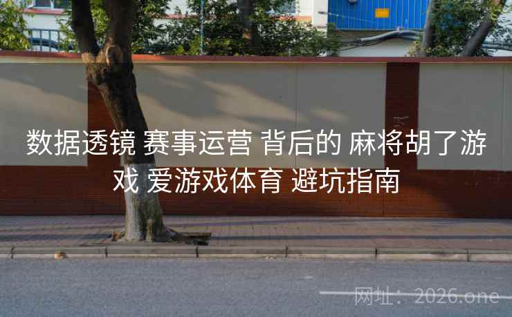 数据透镜 赛事运营 背后的 麻将胡了游戏 爱游戏体育 避坑指南