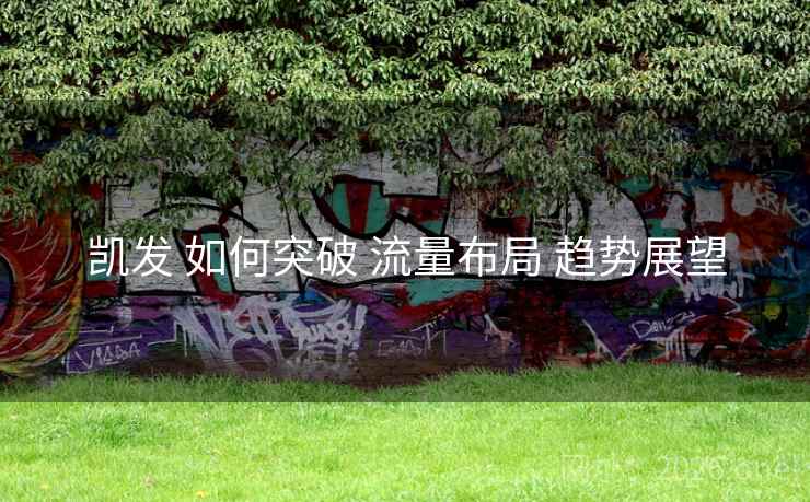 凯发 如何突破 流量布局 趋势展望